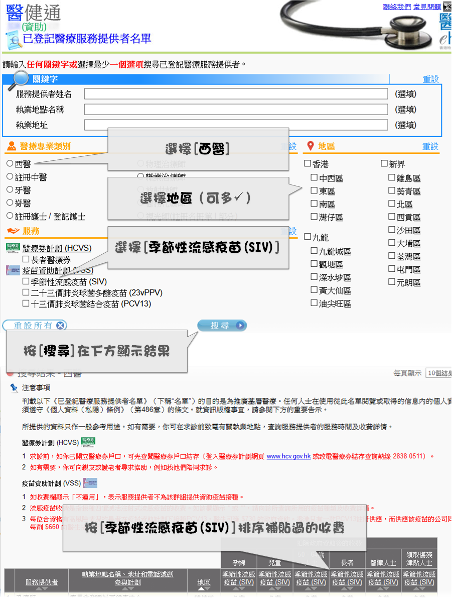 醫健通搜尋指引