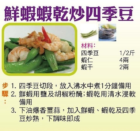 鮮蝦蝦乾炒四季豆
