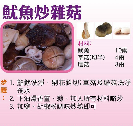 魷魚炒雜菇