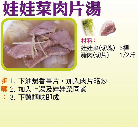 娃娃菜肉片湯