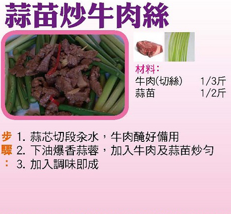 蒜苗炒牛肉絲