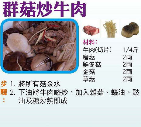 群菇炒牛肉