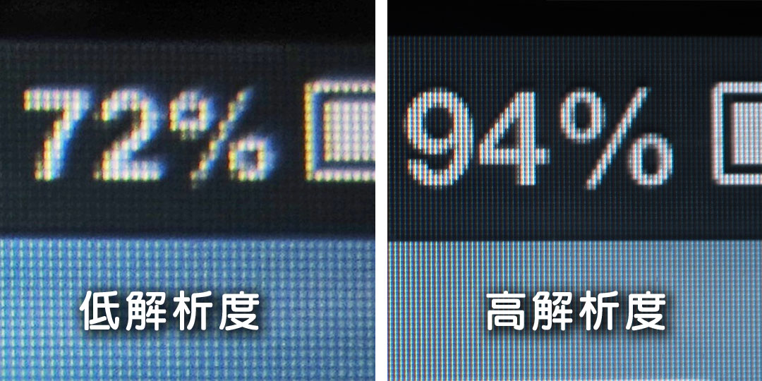高低解析度之比較