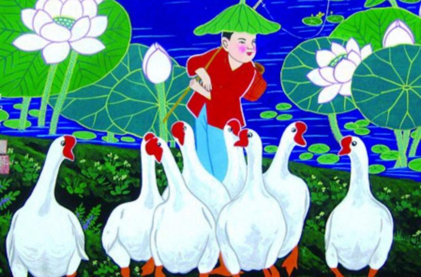 農家畫----養鵝樂...