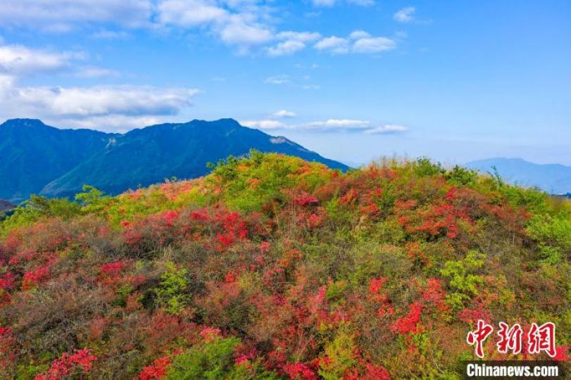 航拍江西九江武寧縣境內九嶺山脈的朱家山...