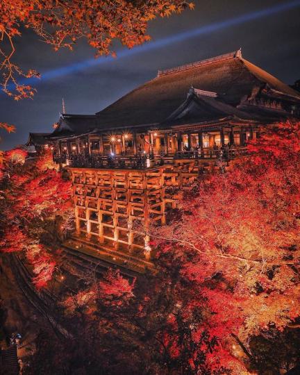秋意濃濃的楓紅清水寺...