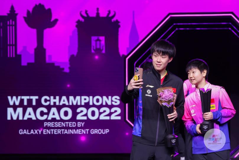 銀河娛樂集團呈獻」男、女子單打優勝者順利誕生，恭喜 #王楚欽 及 #孫穎莎...