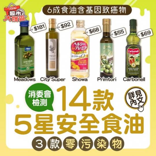 消委會推薦安全食油名單一覽！......