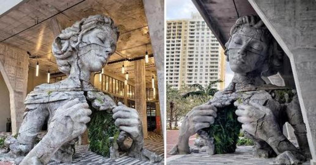 唯美又震撼的雕塑讓路人全都駐足觀賞...