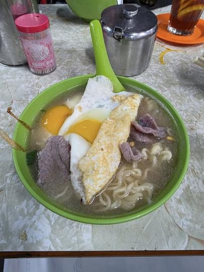 生滾牛肉麵加雙太蛋......