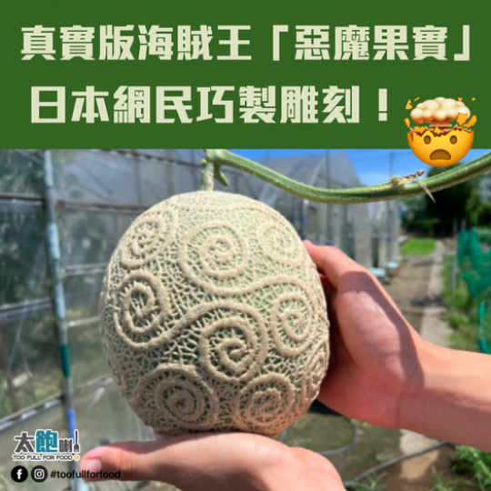 將蜜瓜雕刻，將蜜瓜變成動漫入面嘅惡魔果實，望落像真度極高！...