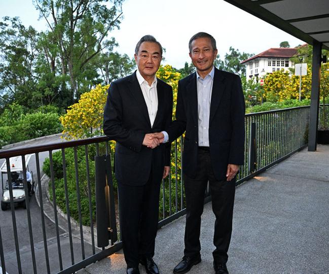王毅會見新加坡外長維文 .....