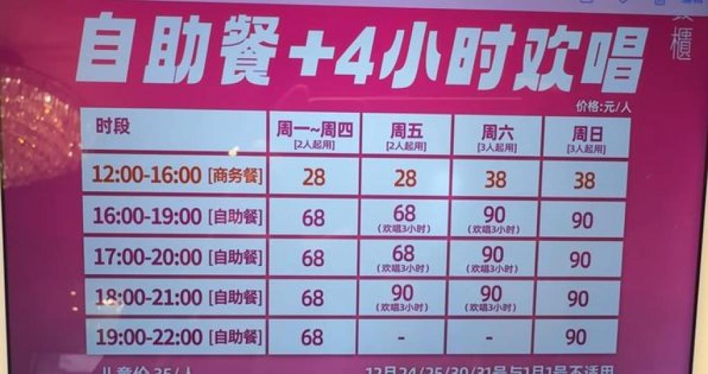 4個鐘唱K加埋海鮮自助餐都係每人68蚊...