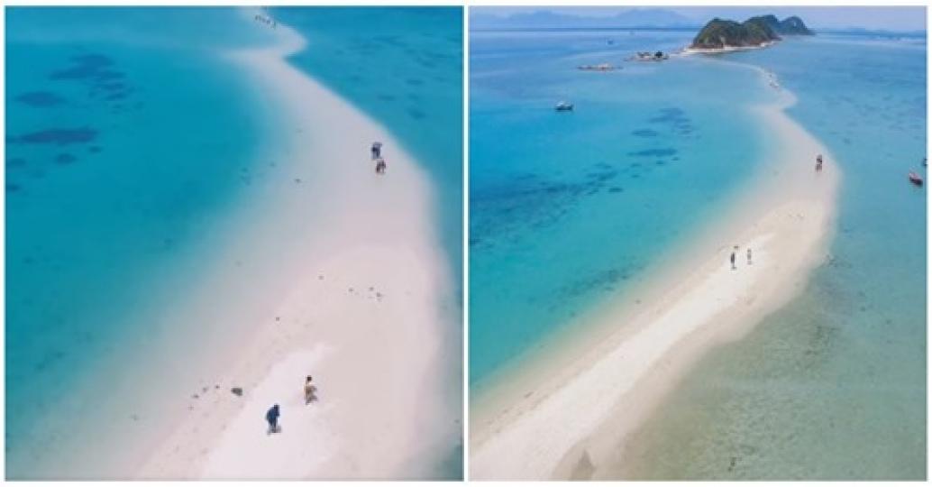 長達800公尺的海底沙灘......