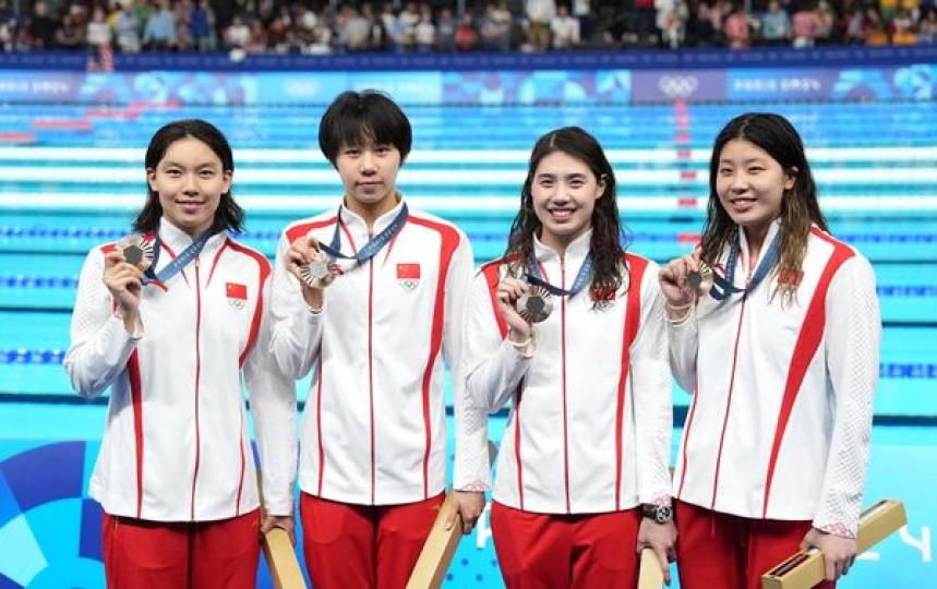 中國隊破亞洲紀錄獲女子4X100米自由泳接力銅牌...