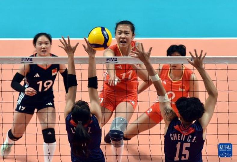 Team China defeated Chinese Taipei 3-0 in the 2024 Asian Eastern Zonal Women's Volleyball Championsh...