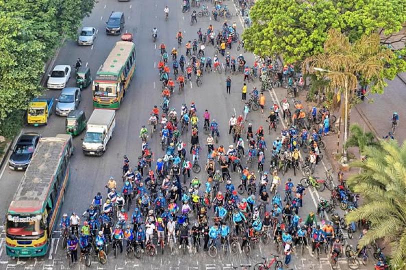 over 5,000 cyclists came together...
