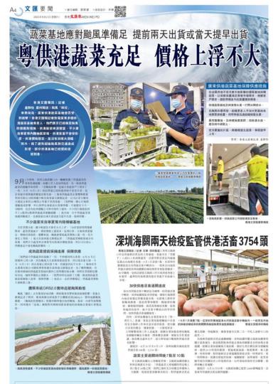颱風「蘇拉」來勢洶洶，廣東供港蔬菜基地會否受到衝擊 ?...
