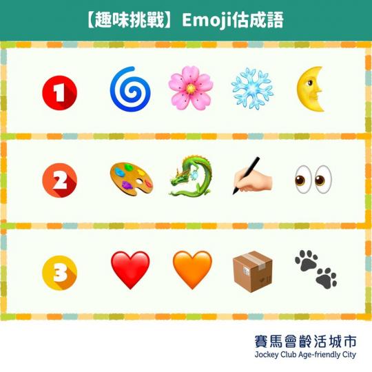 Emoji估成語   


風花雪月，畫龍點睛，心心相印...