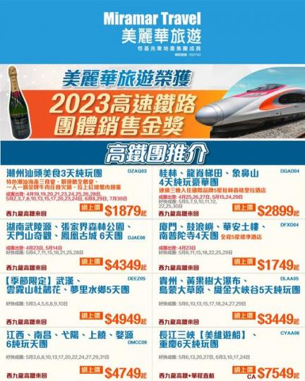 2023高速鐡路團體銷售金獎...