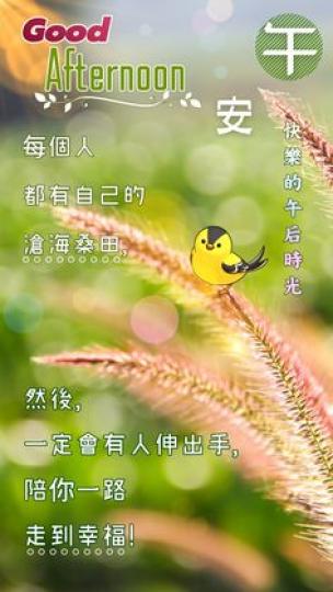 各位朋友午安,
快樂的午後時光！...
