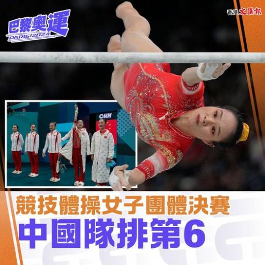 體操女子團體決賽 中國隊排名第6...