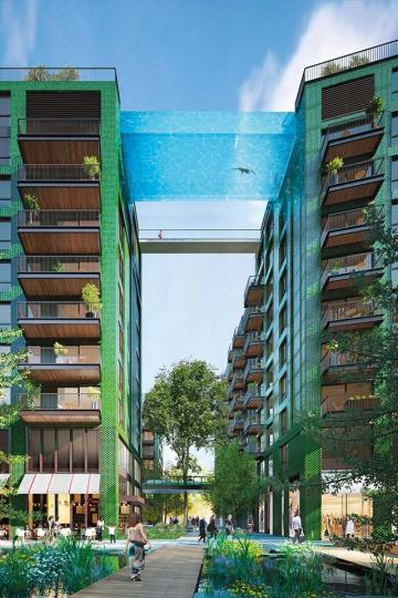大家敢游嗎
❓底部完全透明的「漂浮空橋游泳池」看起來超恐怖...
