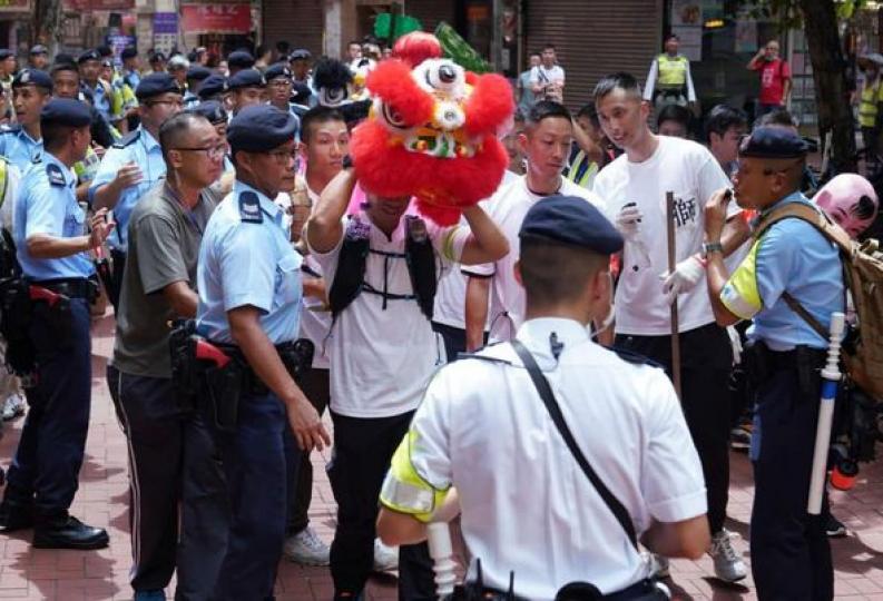 警察機動部隊進行公眾活動演習...