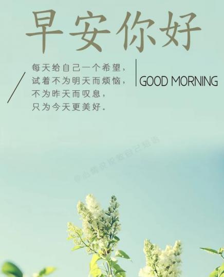 各位早上好,
請珍惜此時,
享受美好!...