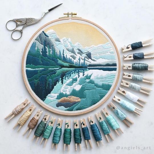 將大自然景色變身刺繡風景畫...