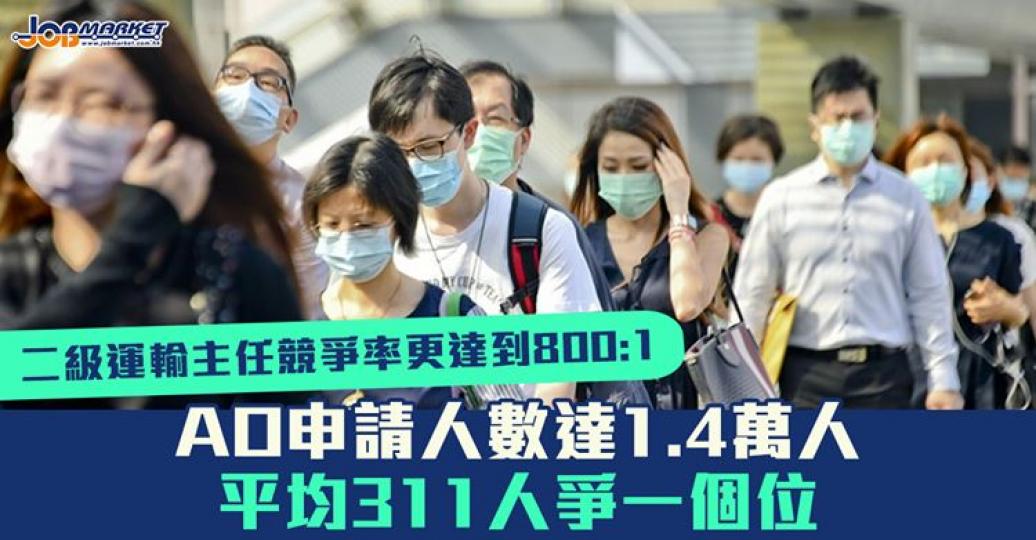 本年度政務主任職位的招聘目標人數為45人，有約1.4萬人申請，即平均311人爭一個職位...