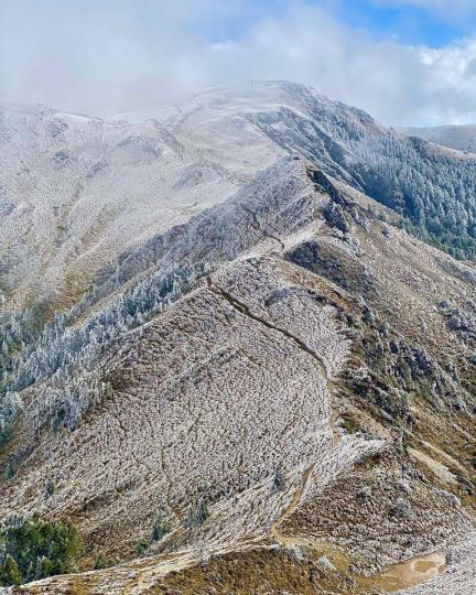 中央山脈每到冬天就會蒙上白雪，被稱為「天使的眼淚」...