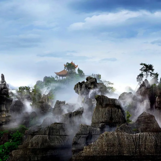 黑山谷景區位於重慶萬盛區景星鄉...