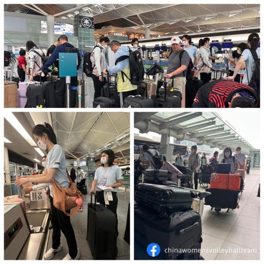 中國女排現正準備由日本出發前往香港出席下一站賽事...