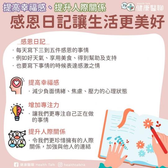 感恩日記可以為生活帶來幸福感...