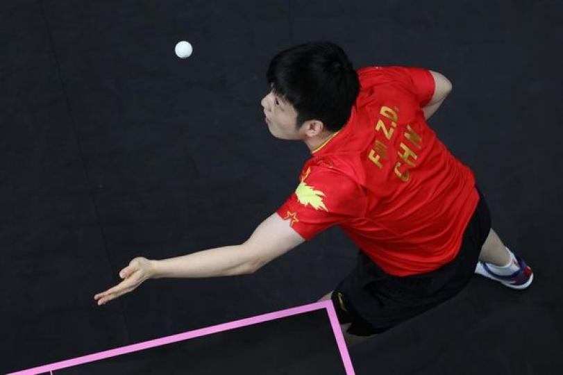 China's Fan Zhendong overcame Truls Moregard of Sweden 4-1... China's Fan Zhendong overcame Truls Moregard of Sweden 4-1...
