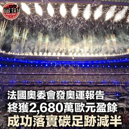 法國奧委會獲2,680萬歐元盈餘...