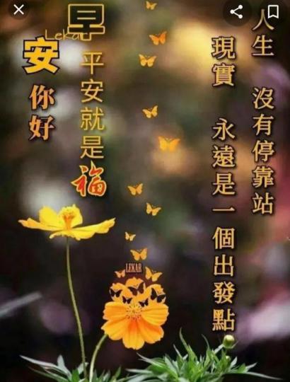 早安朋友,
平安是福！...