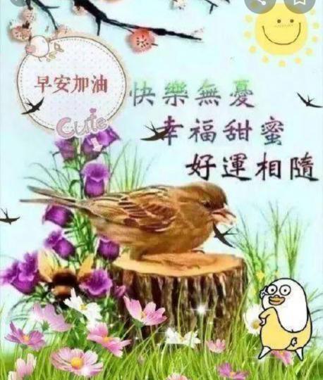 各位朋友早安，
快樂無憂，
幸福甜蜜！...