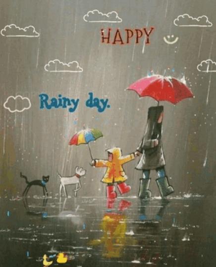 送上雨天
的祝福,
朋友早！...