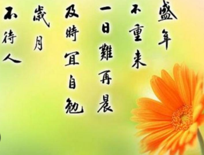 盛年不重來，
歲月不待人！
朋友們共勉！...