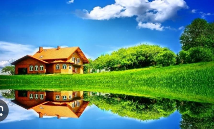 河邊小屋，
風景真美！...