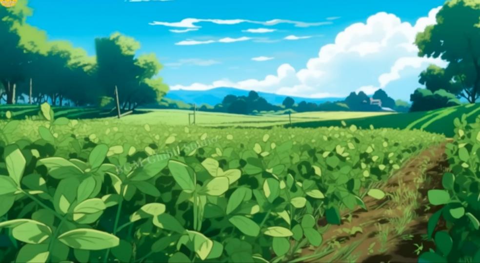 望著大片田地，
心情開朗！...