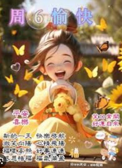 周六愉快，
朋友們早！...
