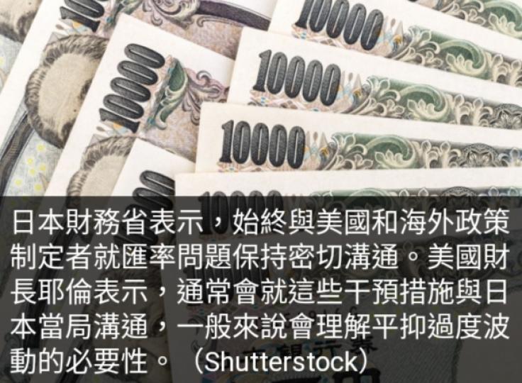 美日財金
官員：就日圓匯率
波動保持溝通....