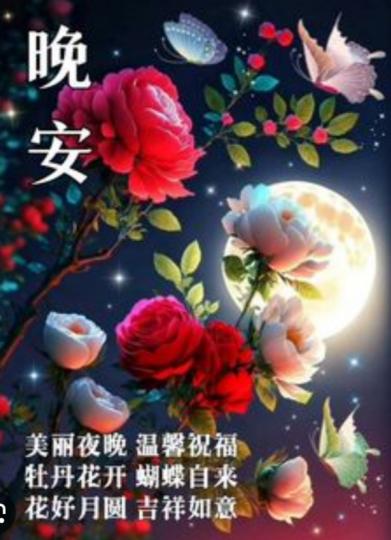 花好月圓，
吉祥如意，
朋友晚安！...
