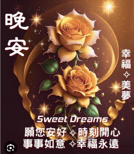 幸福美夢,
朋友們晚安！...