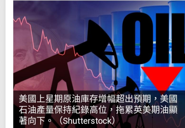 油價向下　
美國原油庫存增
幅超預期拖累...