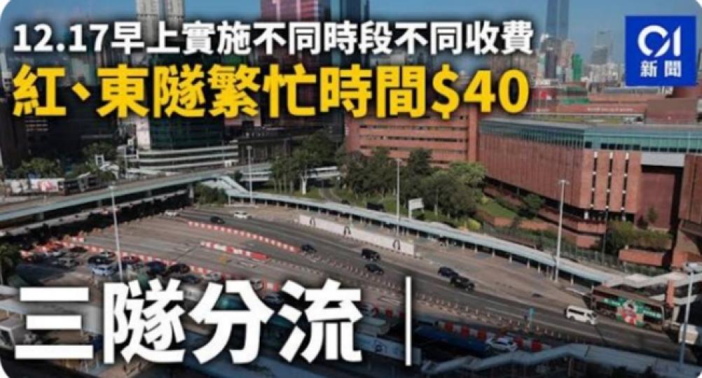 三隧分流｜運輸署冀實施收新費後　
紅隧車龍減1公里東隧減0.5 公里...