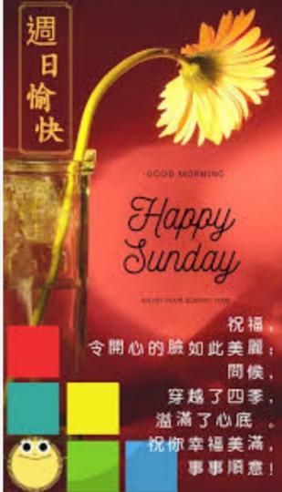 周日愉快，
幸福滿滿！...